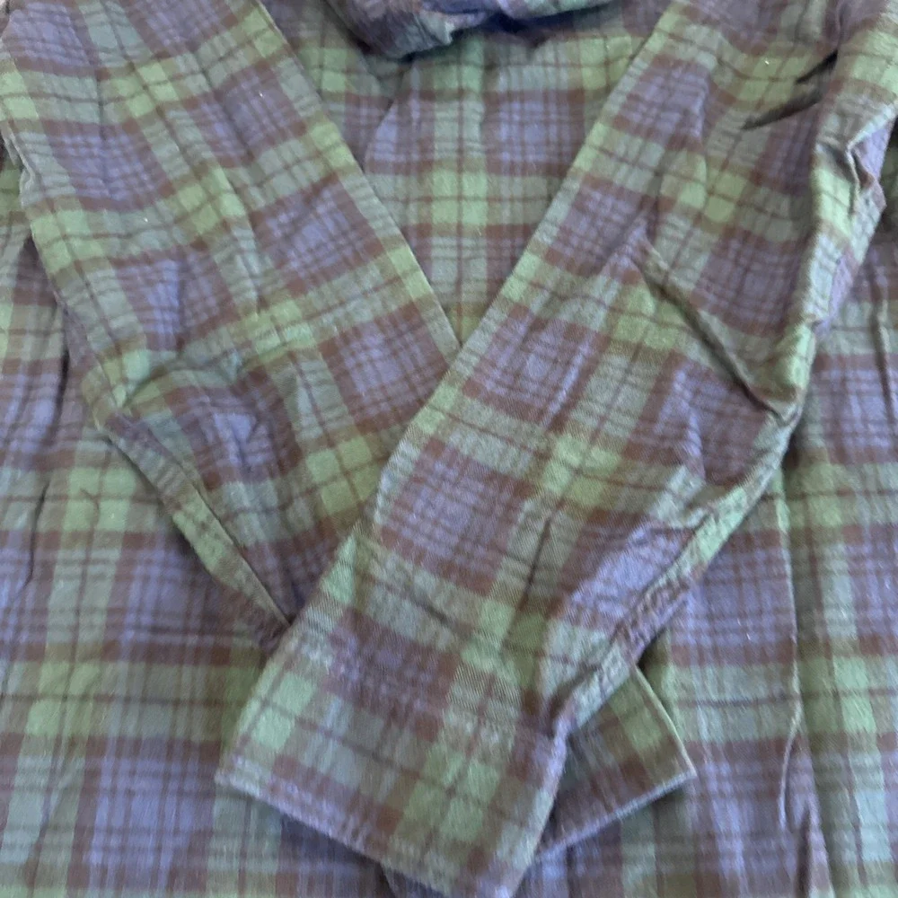 L.L. Bean Scotch Plaid Traditional Fit Flannel  Unisex M Blue/Green Pullover